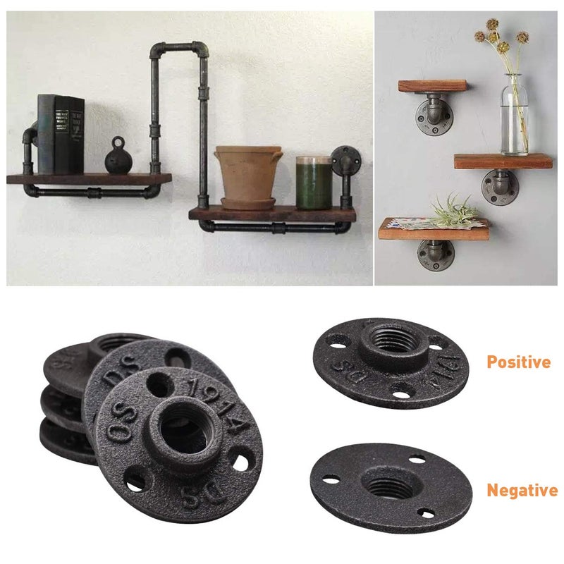 Home TZH 1" Floor Flange, Home TZH Malleable iron Pipe Fittings for Industrial vintage style, Flanges with Threaded Hole for DIY Project/Furniture/Shelving Decoration (20 Pack) - Image 2